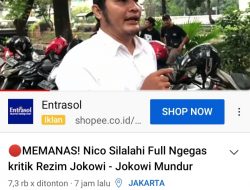 Baru Tayang 7 Jam Sudah Di Tonton Hampir 8 ribu Kali, Nicho Silalahi Kritik Tegas Jokowi