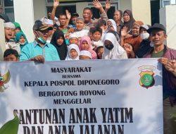 Kapospol Dipenogoro Bersama Masyarakat Gotong Royong Bagikan Santunan Pada Yatim dan Anak Jalanan