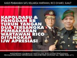 IJW Apresiasi Kapolda Sumut dan Pangdam BB Turun Tangan Hingga Dua Pelaku Pembakar Wartawan Rico Ditangkap