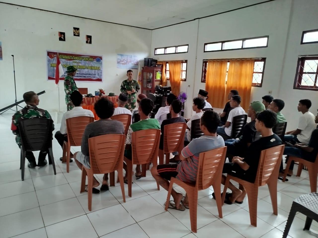 Satgas TMMD Kodim 1506/Namlea Gelar Sosialisasi Masyarakat Tanggap Bencana