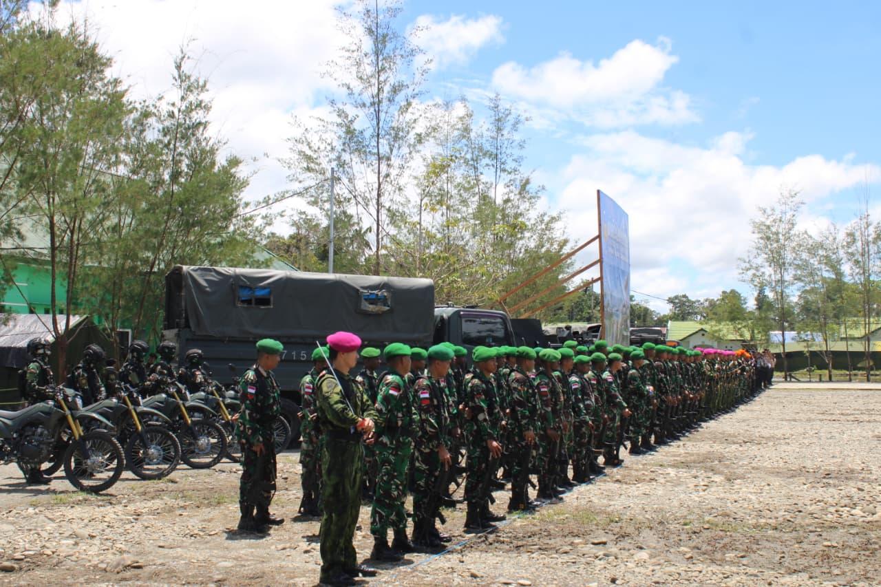 Kodim 1715/Yahukimo dan Satgas-Satgas TNI di Wilayah Yahukimo Gelar Upacara HUT Ke-80 TNI