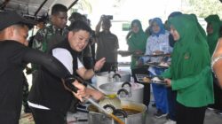 Kodim 1710/Mimika Gelar Masak Besar Bobon Santoso dan Olahraga Bersama Dharma Pertiwi Cabang Mimika