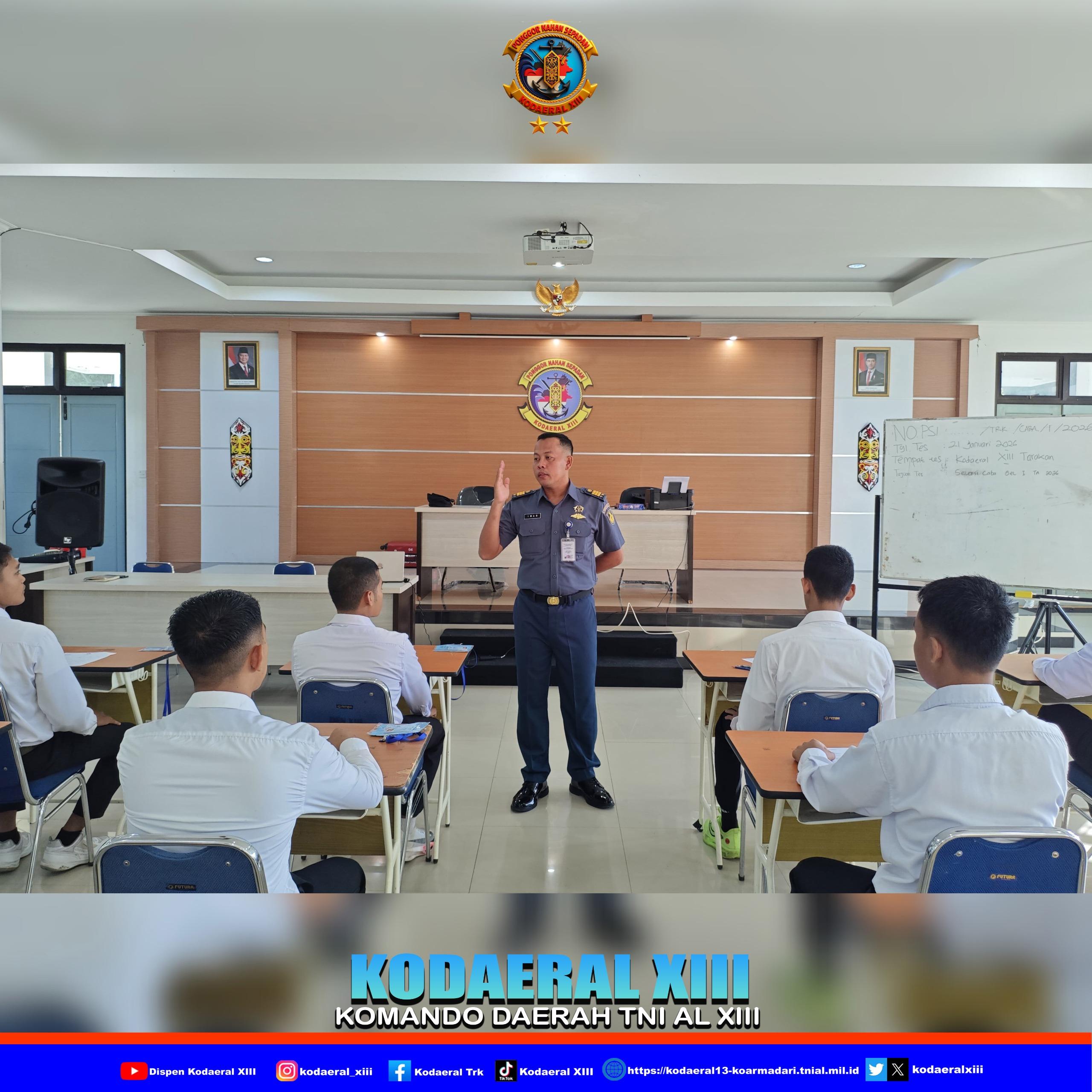 KODAERAL XIII LAKSANAKAN TES PSIKOLOGI CALON PRAJURIT BINTARA DAN TAMTAMA PK TNI AL GEL. I TAHUN 2026